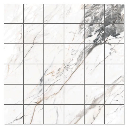 Marmor Mosaik Klinker Arabescato Vit Polerad 30x30 (5x5) cm